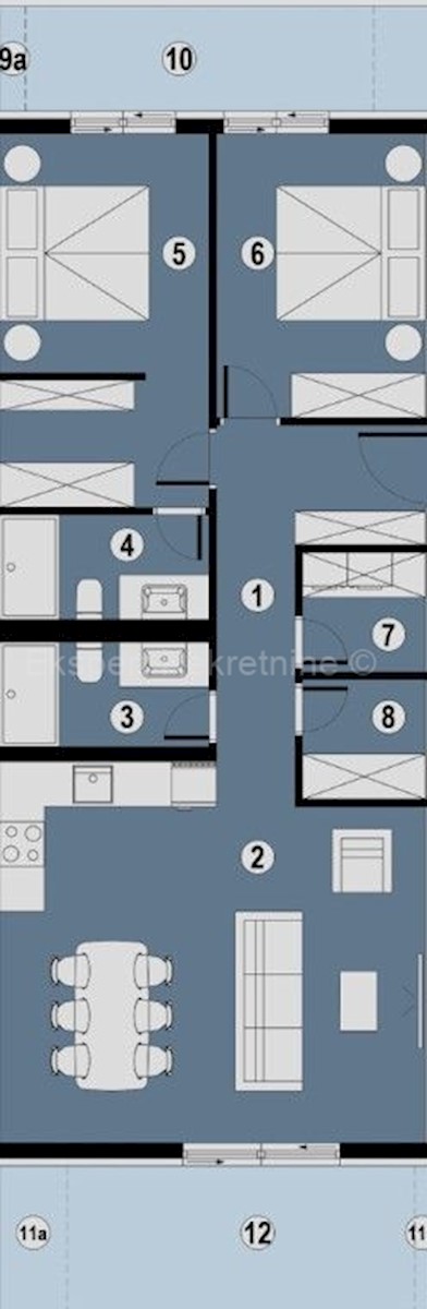 Čiovo, Okrug.G., appartamento di 2 locali 100m2, nuova costruzione, garage, ripostiglio