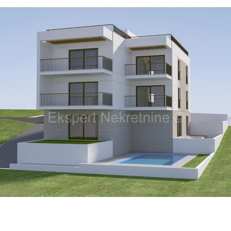 Čiovo, Okrug Gornji, appartamento bilocale 62 m2 con vista mare, di nuova costruzione