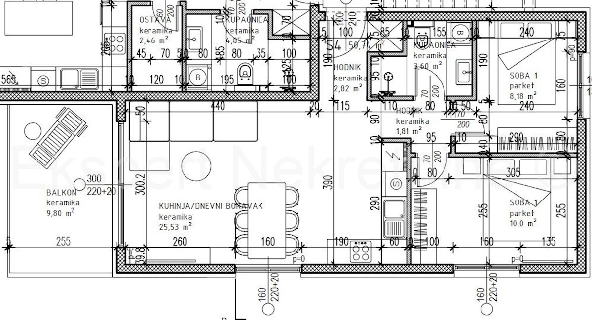 Čiovo, Okrug Gornji, appartamento bilocale 62 m2 con vista mare, di nuova costruzione