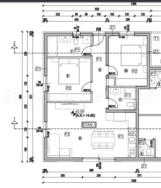 K.Stari, confortevole appartamento con due camere da letto 64m2 con giardino e posto auto