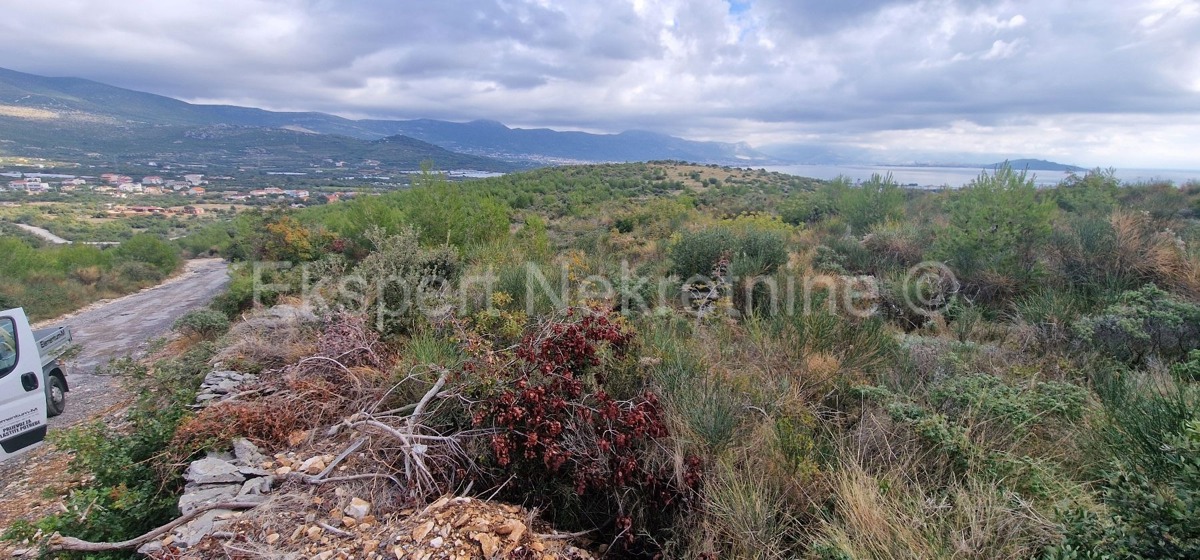 Trogir, Plano, agricultural land 6353 m2, sea view, road