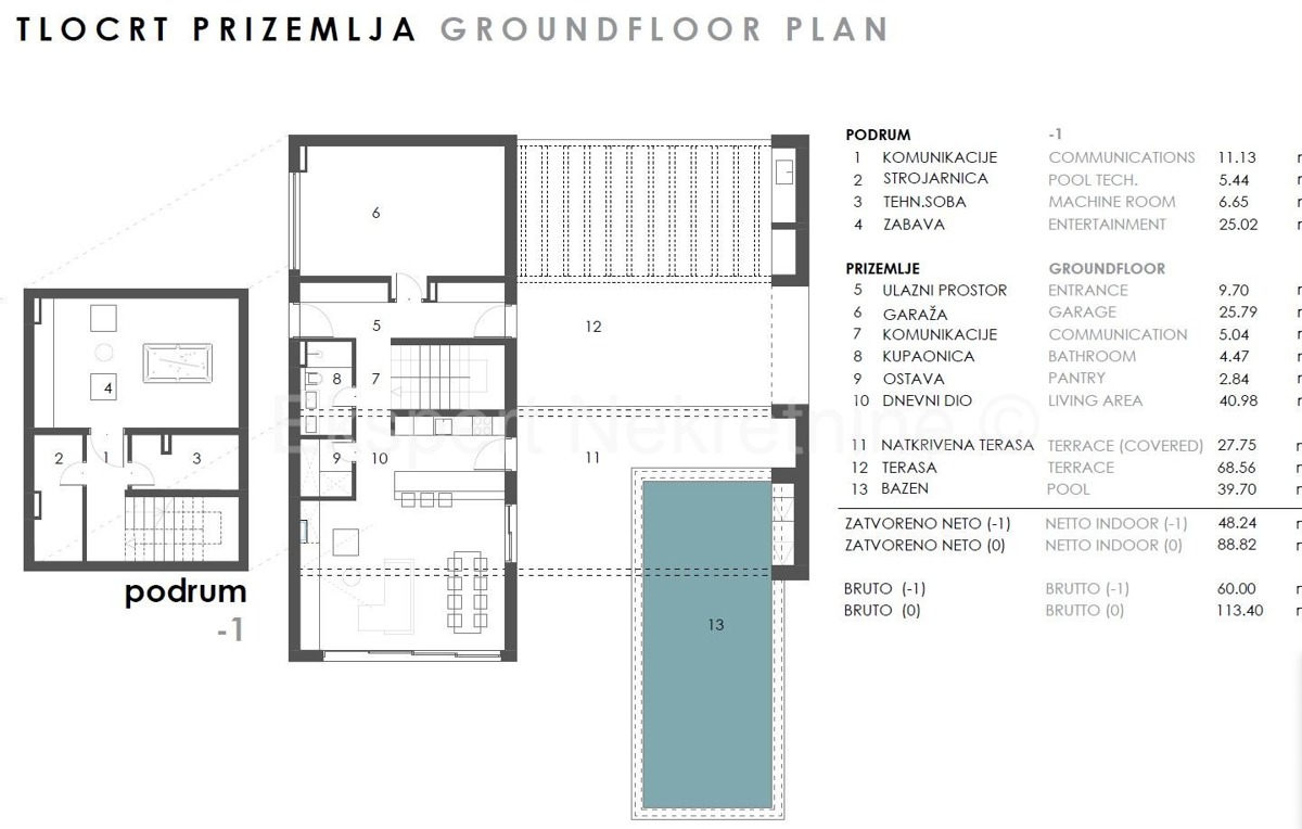 Rogoznica, luxury villa 309 m2 with swimming pool (40m2) only 120 from the sea and beach,