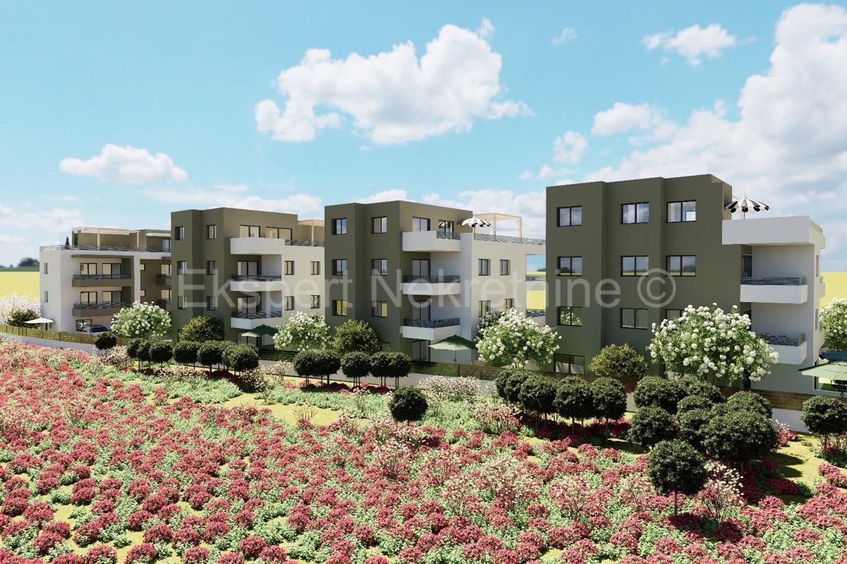 Trogir, 2-bedroom apartment 56 m2, 2nd floor, new building, sea view