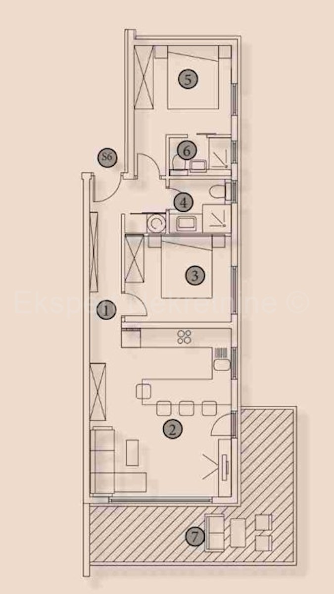 Trogir, Čiovo, attico con 2 camere da letto 72m2 + terrazza sul tetto 74m2, vista mare