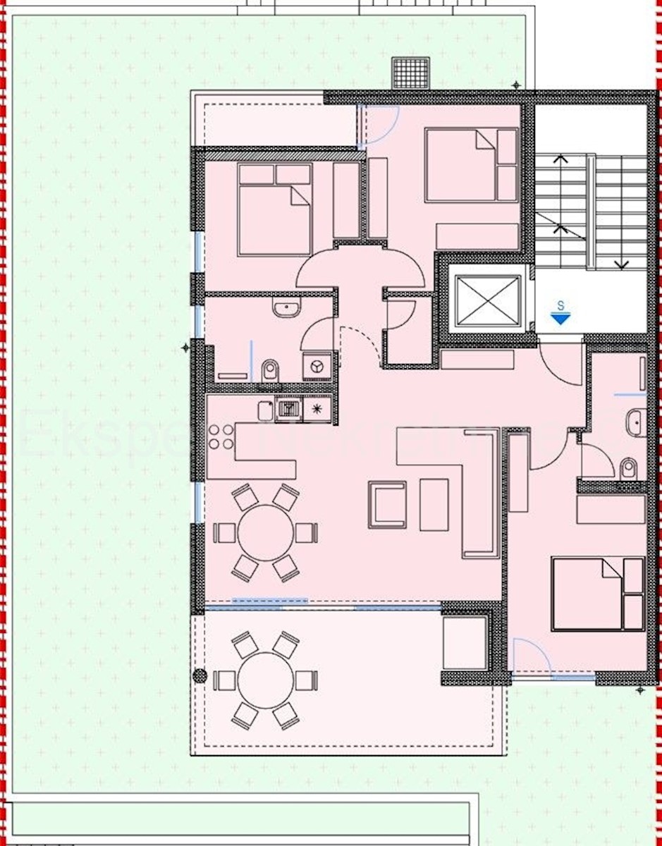 Trogir, Saldun, appartamento con 3 camere da letto 106m2 + giardino 100m2, vista mare, nuova costruzione