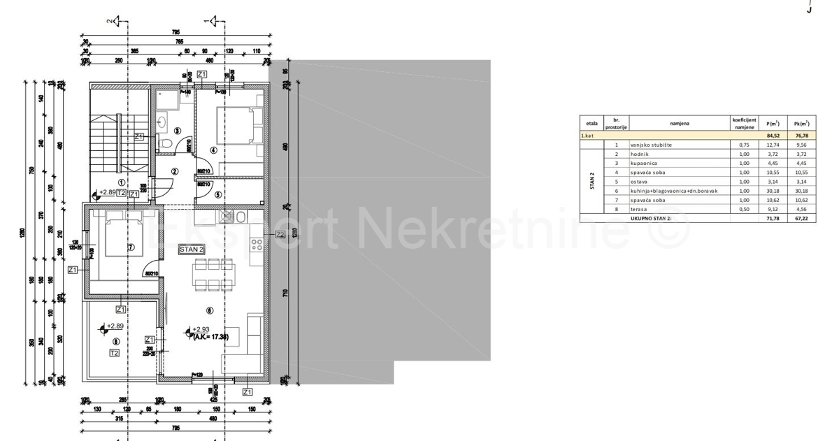 K.Stari, confortevole appartamento con due camere da letto 67m2 con 2 posti auto, vista mare