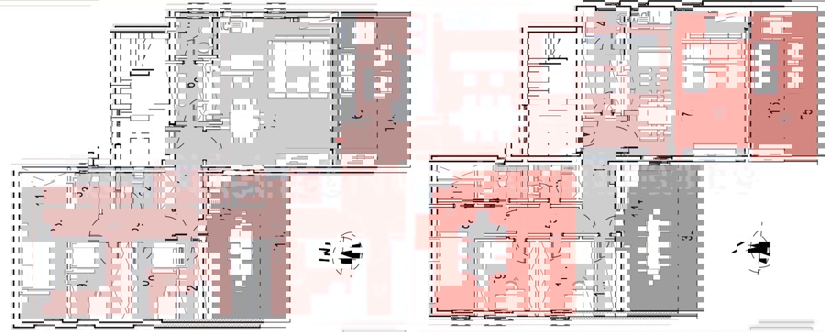 Seget D., penthouse 174 m2, new building, panoramic sea view, 2 garages