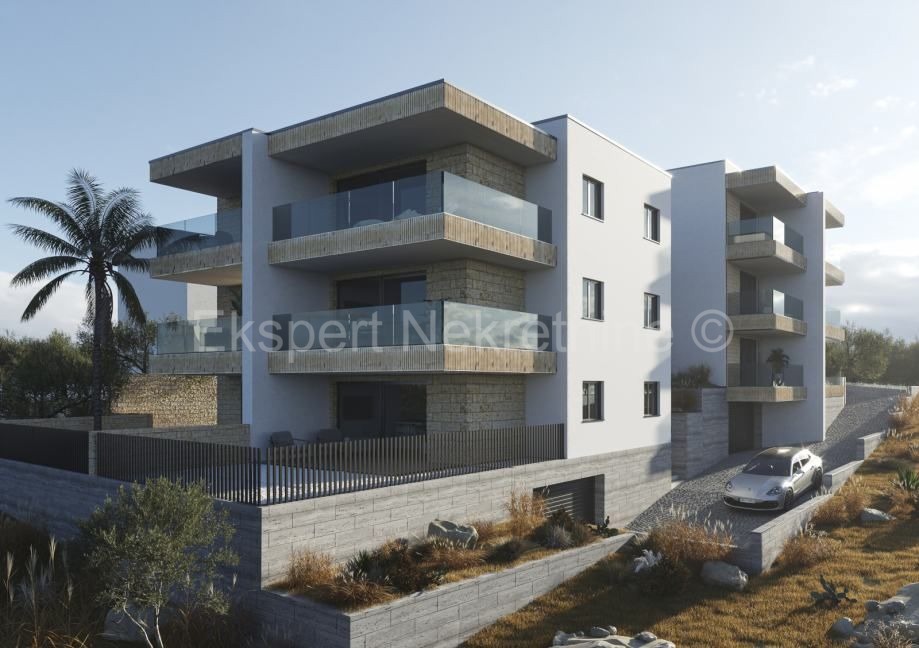 Rogoznica, Ražanj, appartamento con 2 camere da letto 68m2 con giardino, parcheggio, vista mare