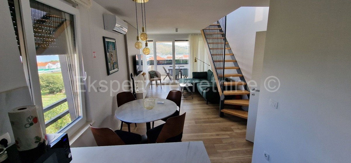 Trogir, penthouse 70 m2 + 74 m2 roof terrace, sea view,