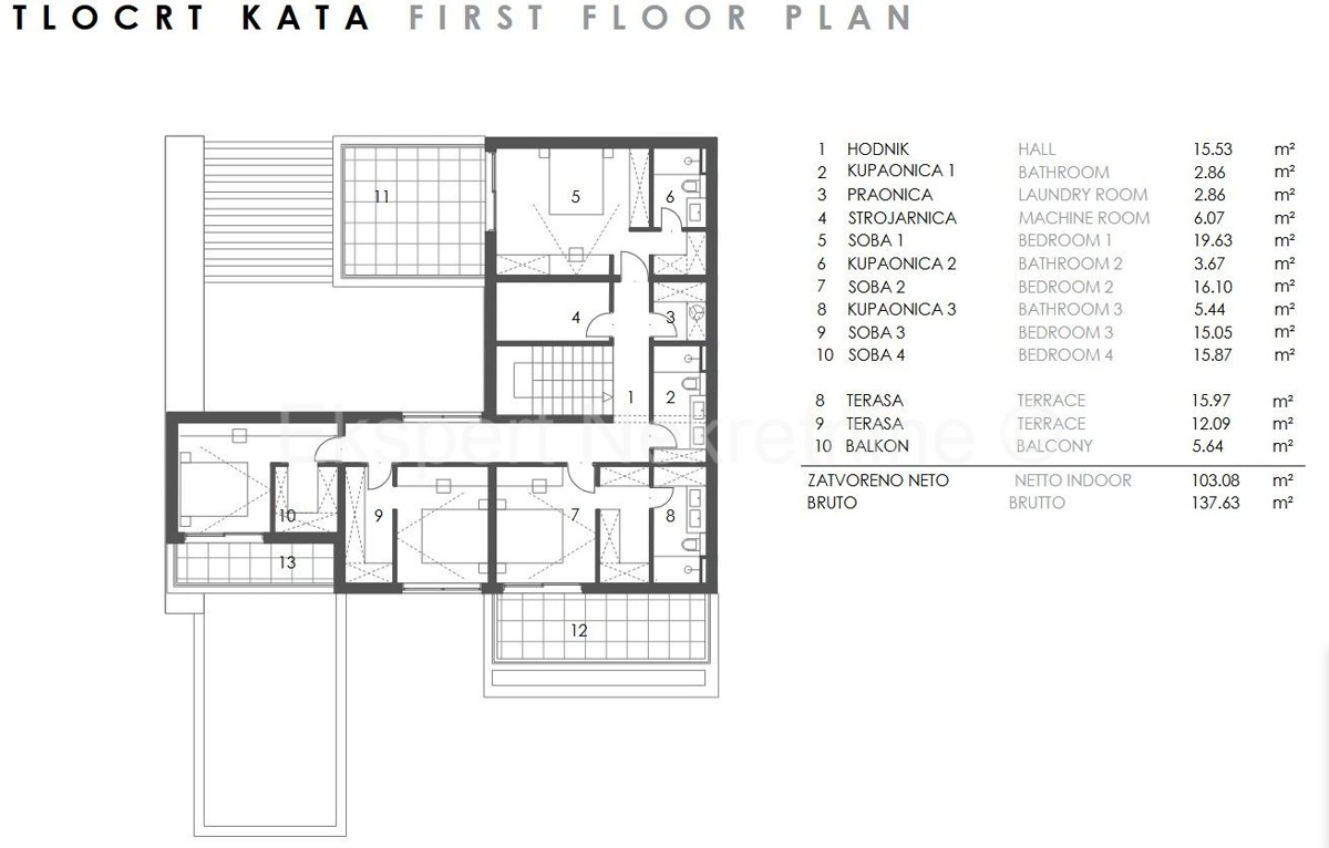 Rogoznica, luxury villa 276 m2 with swimming pool (41m2) only 120 from the sea and beach,