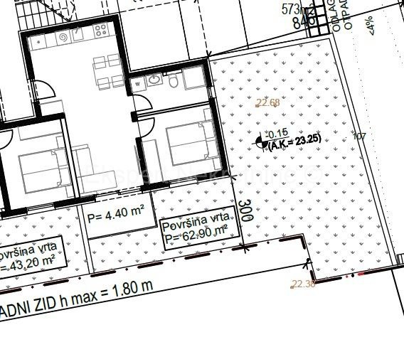 Trogir, 1-bedroom apartment 43 m2 + 43 m2 garden, new building,