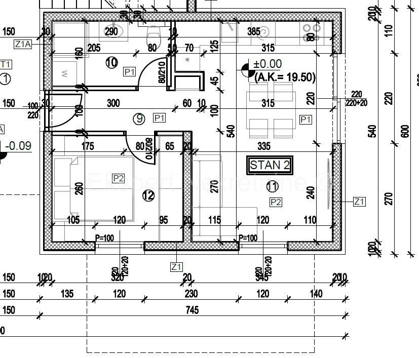 Trogir, 1-bedroom apartment 36 m2 + garden 64 m2, new building, ground floor