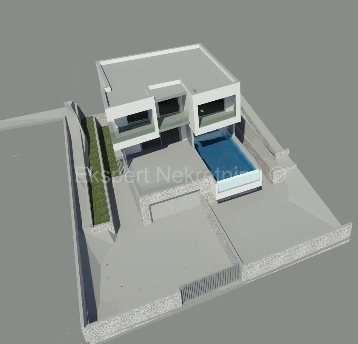 Čiovo, Okrug G, luxury villa 344m2 with pool and garage, first row to the sea