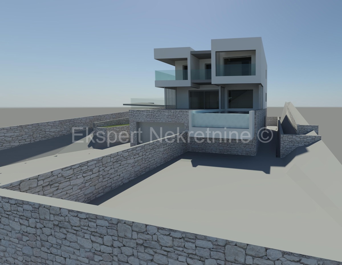 Čiovo, Okrug G, luxury villa 344m2 with pool and garage, first row to the sea