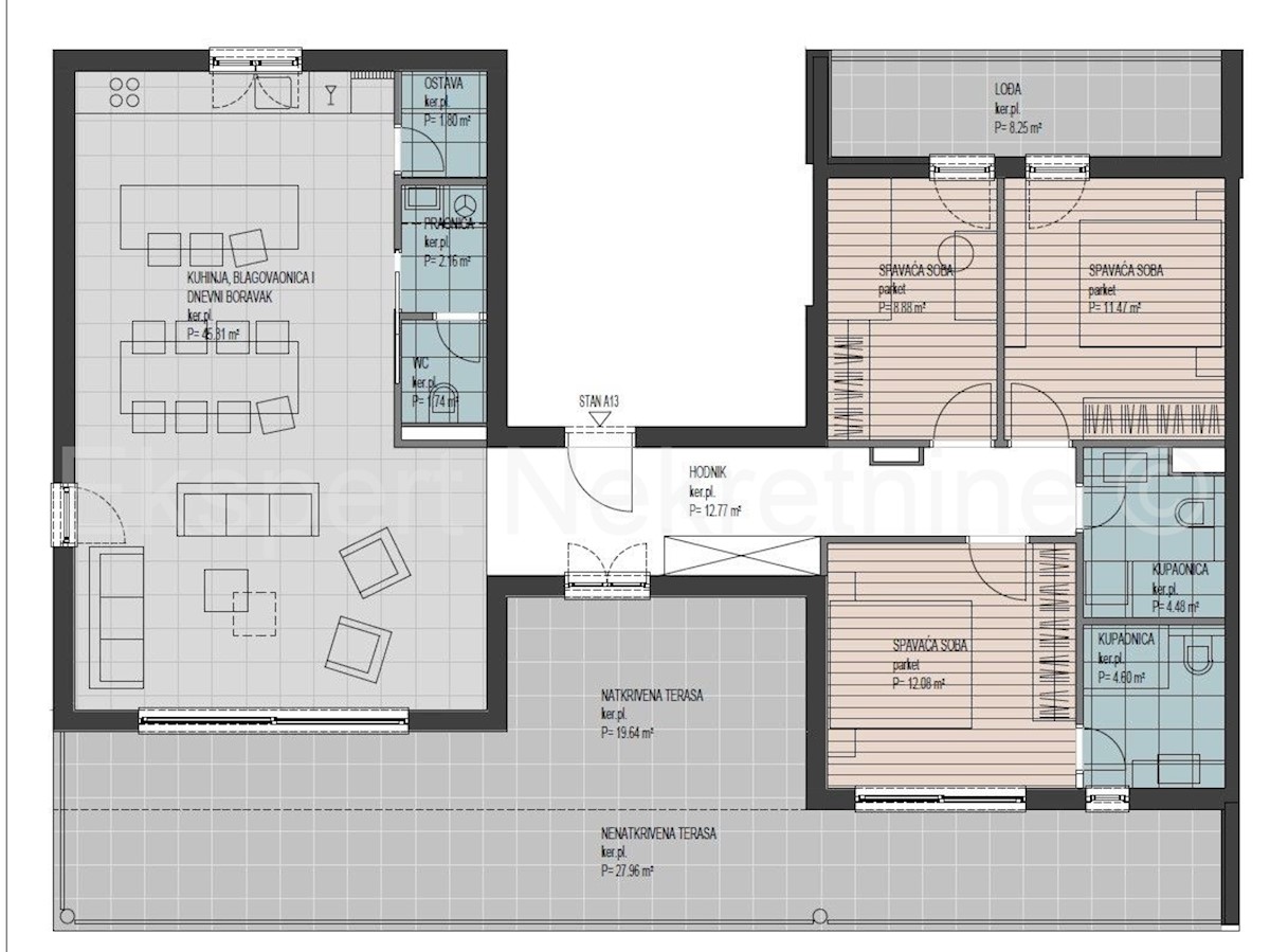 Seget Donji, attico 105 m2 + terrazzo 56 m2, nuova costruzione, vista mare