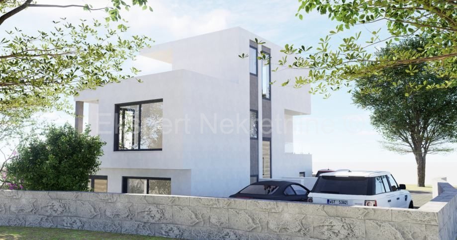 Dvornica, terreno 814m2 con permesso di costruire, 400m dal mare, vista