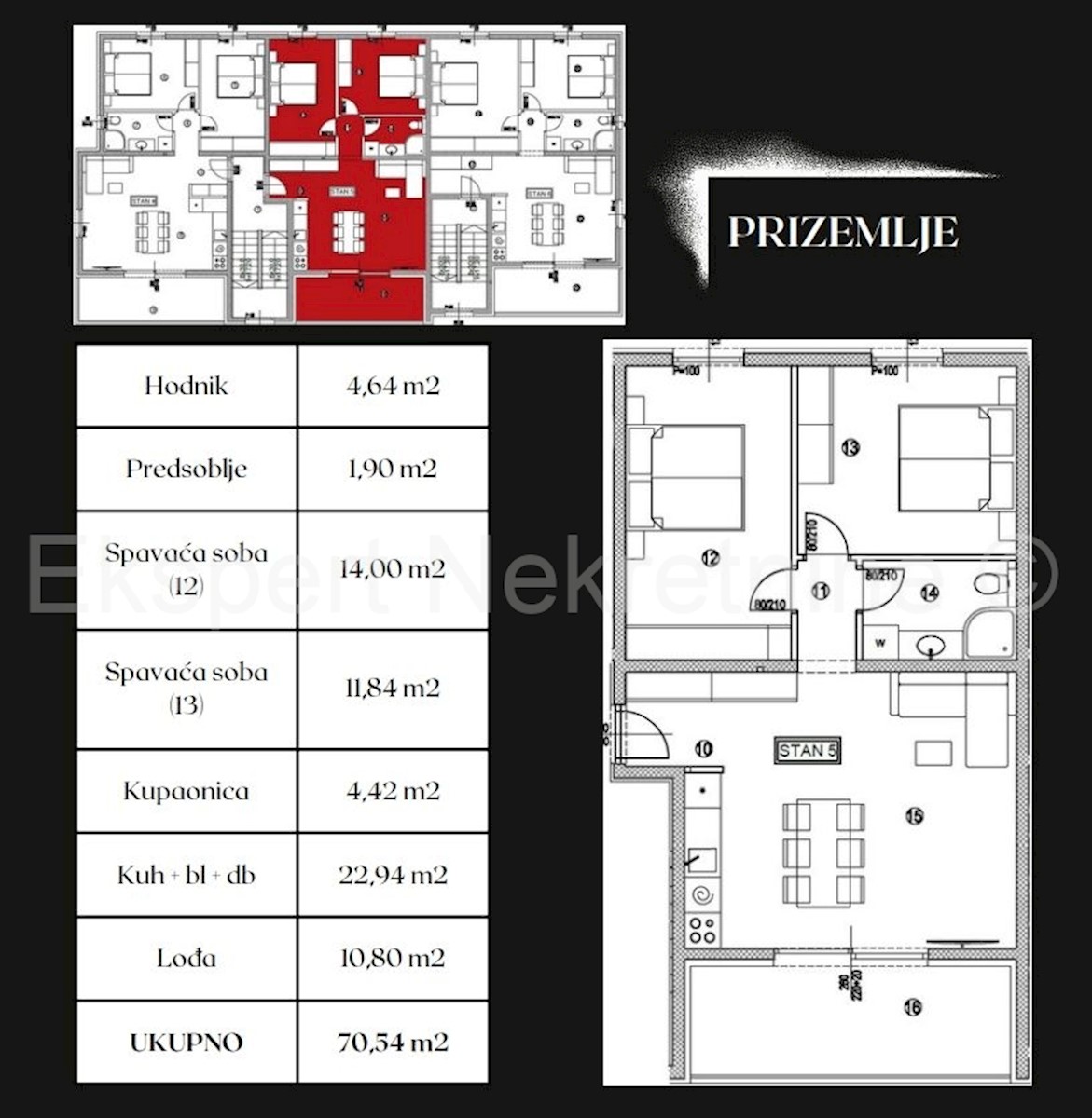 Čiovo, Okrug.G., bilocale 70.54m2 con posto auto, nuova costruzione