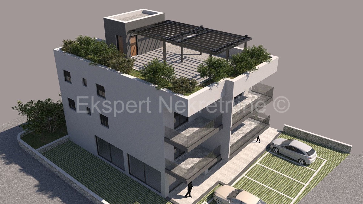 Čiovo,Okrug G., appartamento di 2 locali 64,6 m2 al primo piano di una nuova costruzione, esterno PM