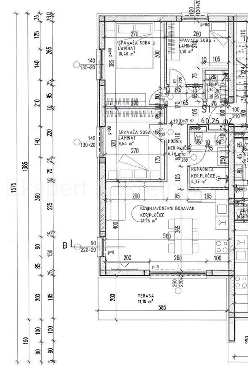 Trogir, appartamento di 2 locali 72 m2 + 150 m2 di giardino, di nuova costruzione, vicino al centro