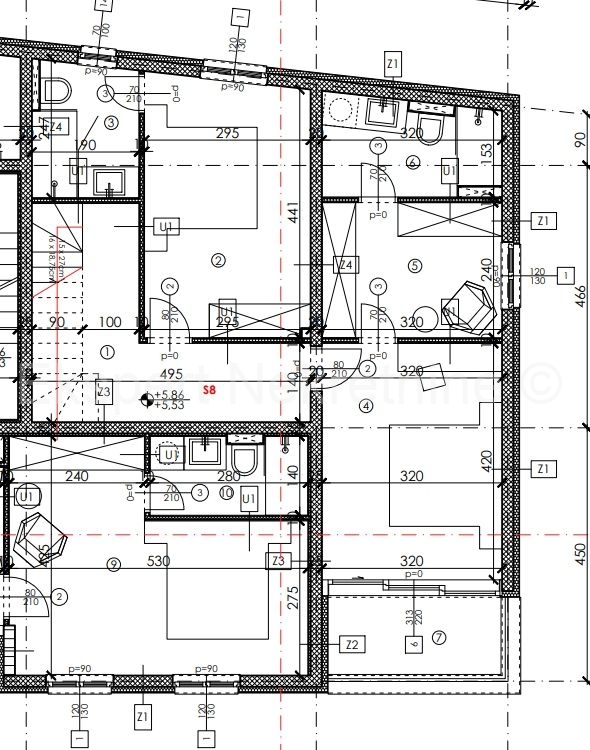 K. Lukšić, attico quadrilocale 135 m2 con terrazza sul tetto, 600 m dal mare