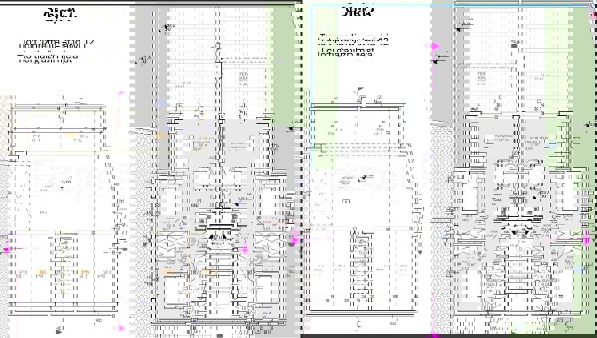 Rogoznica, Ražanj, appartamento con 2 camere da letto 72m2 con giardino, parcheggio, vista mare