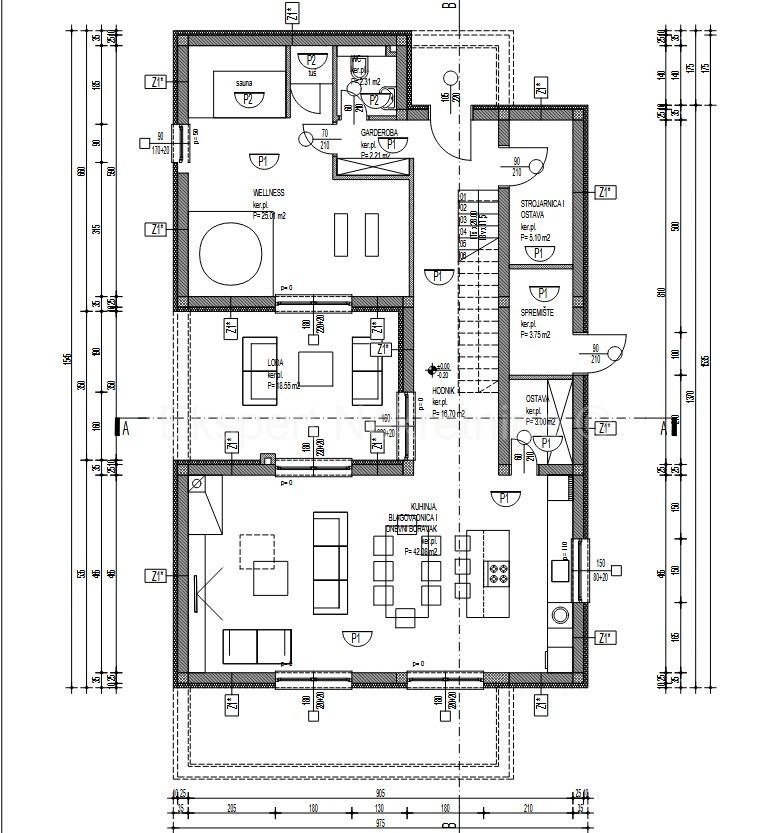 Trogir, Plano, luxury villa 318 m2, with swimming pool and summer kitchen, view