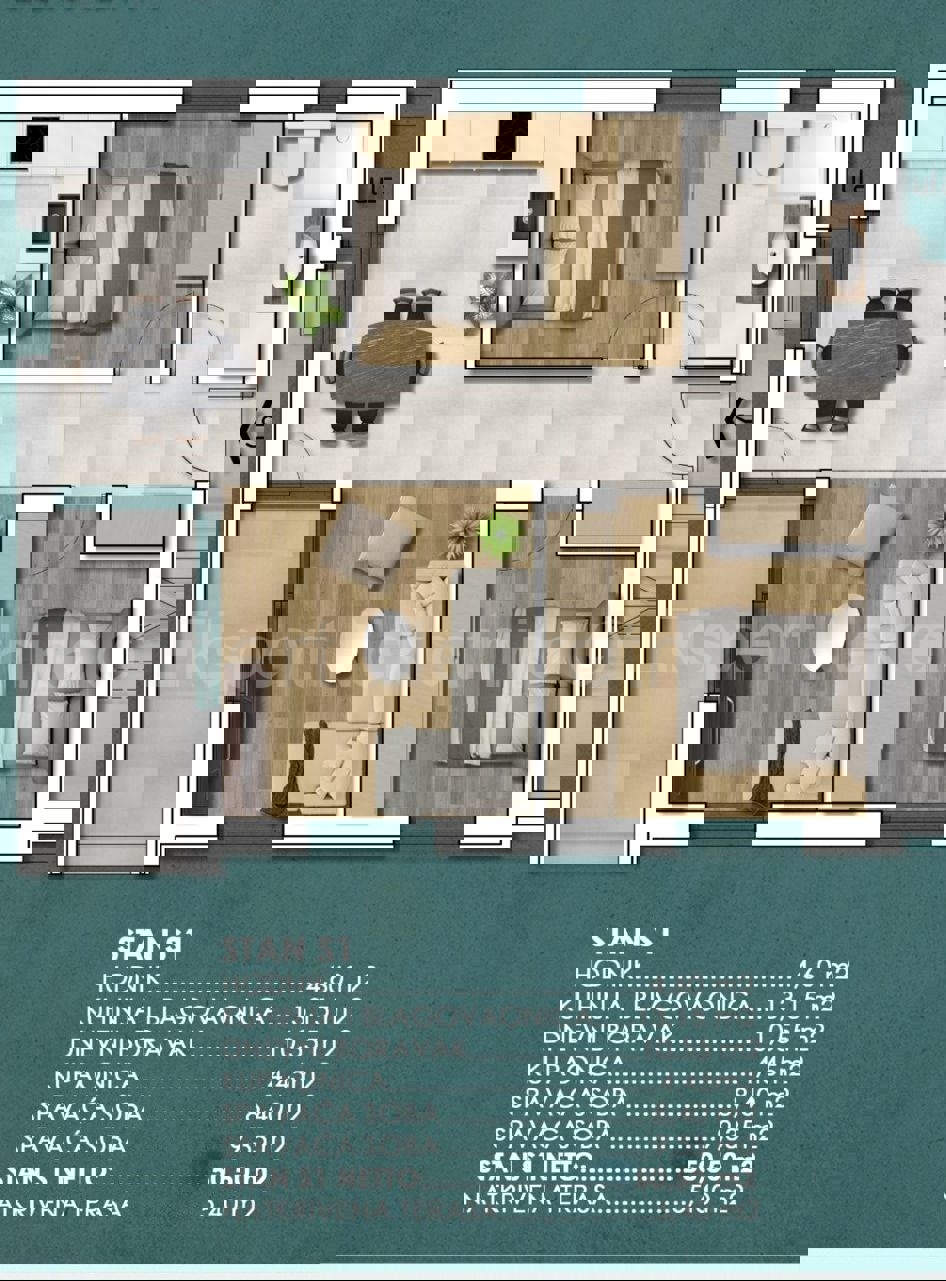 Kaštel Štafilić, appartamento bilocale 53,2m2 con giardino 100m2 e posto auto