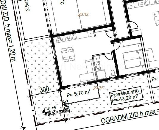 Trogir, 1-bedroom apartment 43 m2 + 43 m2 garden, new building,