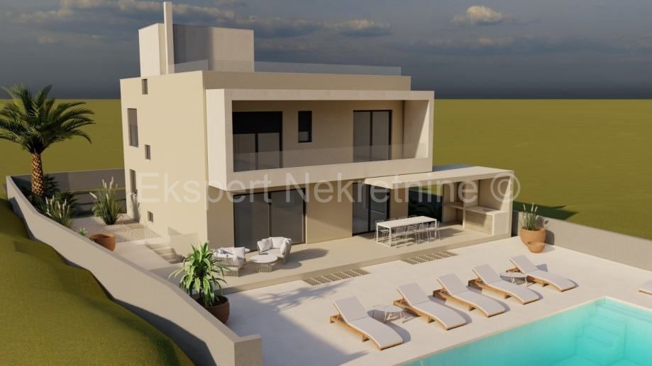 Podstrana, Mutogras, villa di lusso 300m2 con giardino 980m2 e piscina