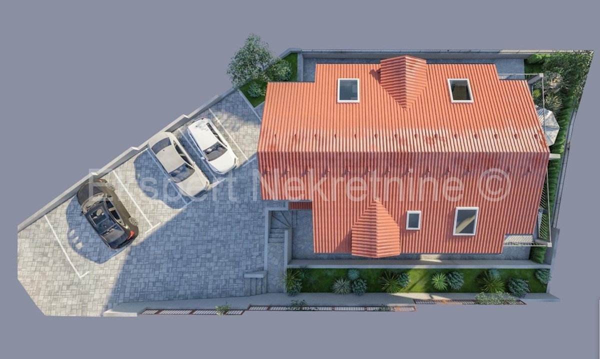 Čiovo,Okrug G., 2-room apartment 54m2, new construction, large terrace, sea view