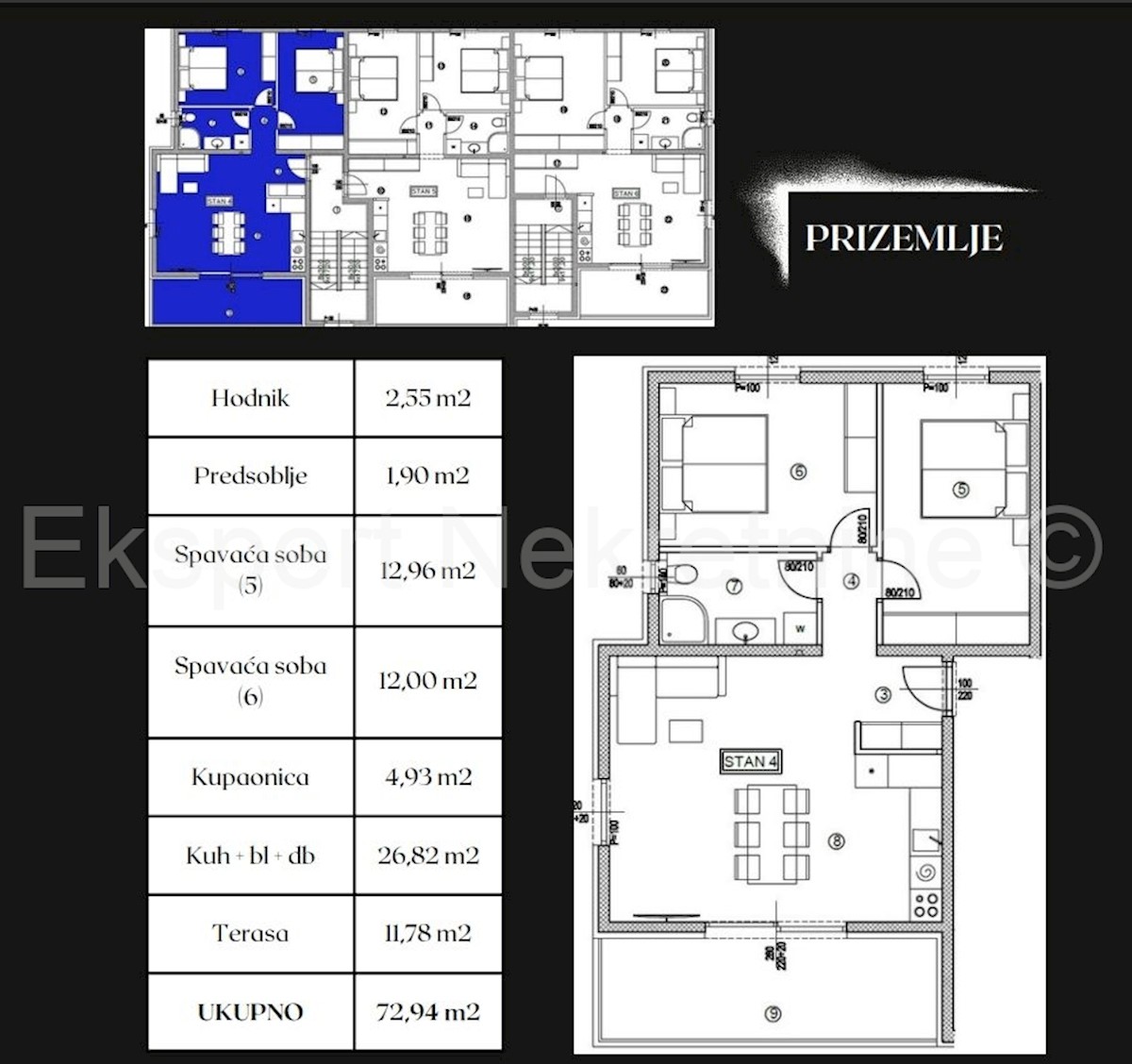 Čiovo, Okrug.G., bilocale 72,94m2 con posto auto, nuova costruzione