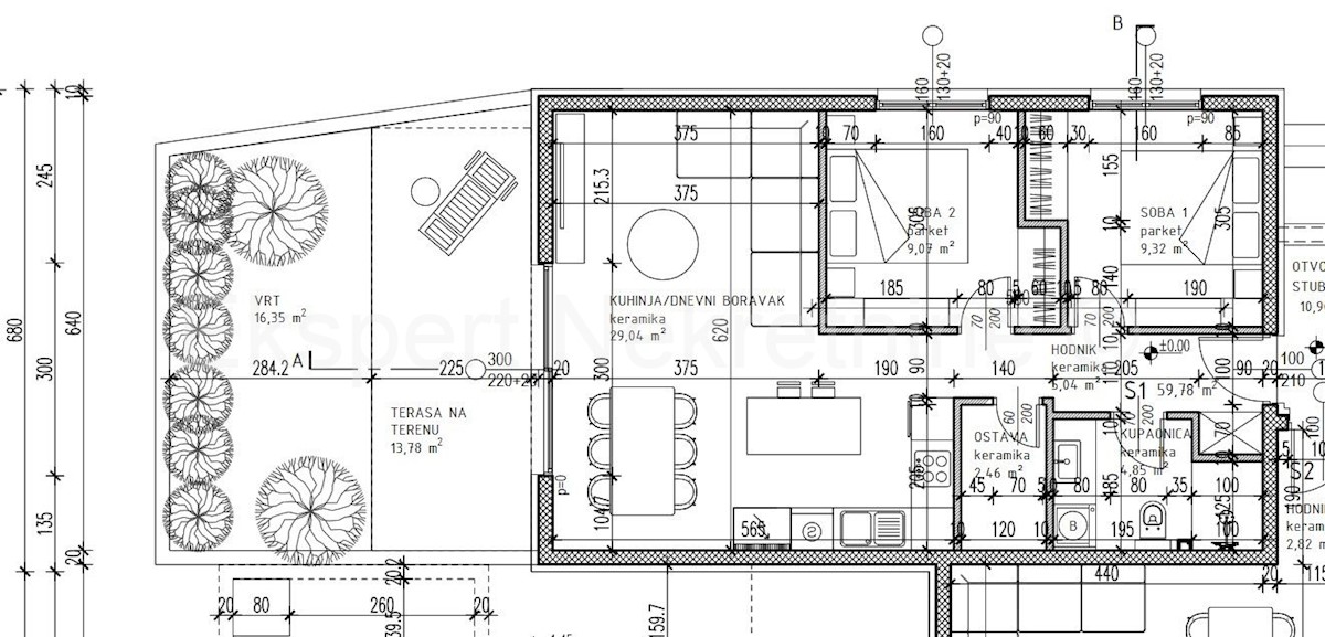 Čiovo, Okrug Gornji, bilocale 74 mq + giardino 16 mq con vista, nuova costruzione