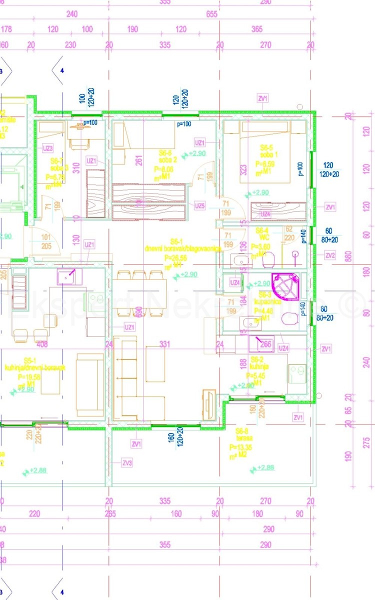 Seget D., appartamento di 3 locali 77m2, 1° piano, nuova costruzione con parcheggio