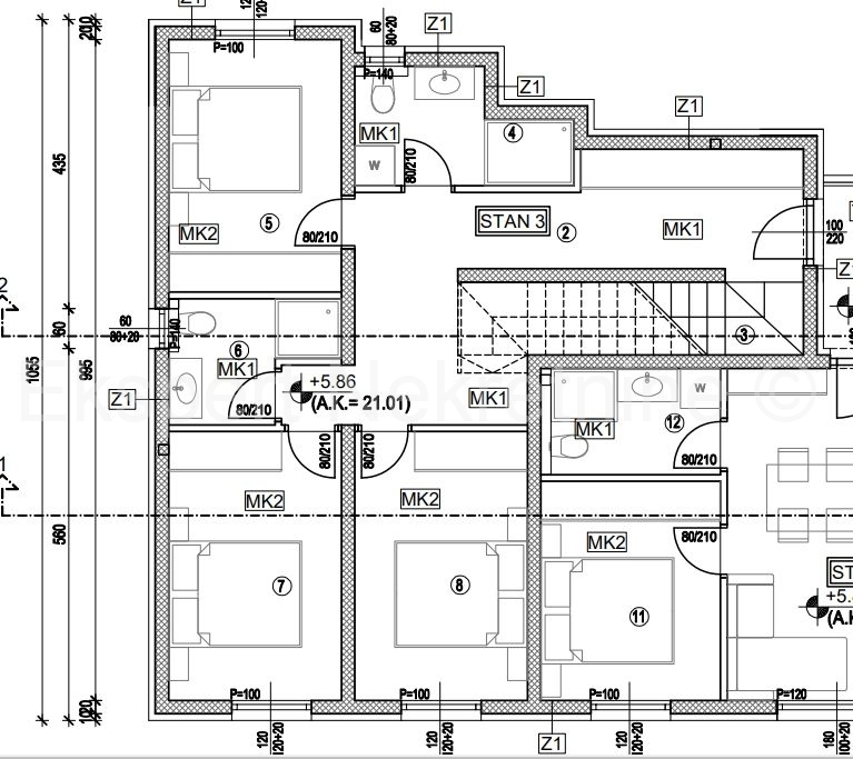 K.Stari, confortevole appartamento con due camere da letto 67m2 con 2 posti auto, vista mare