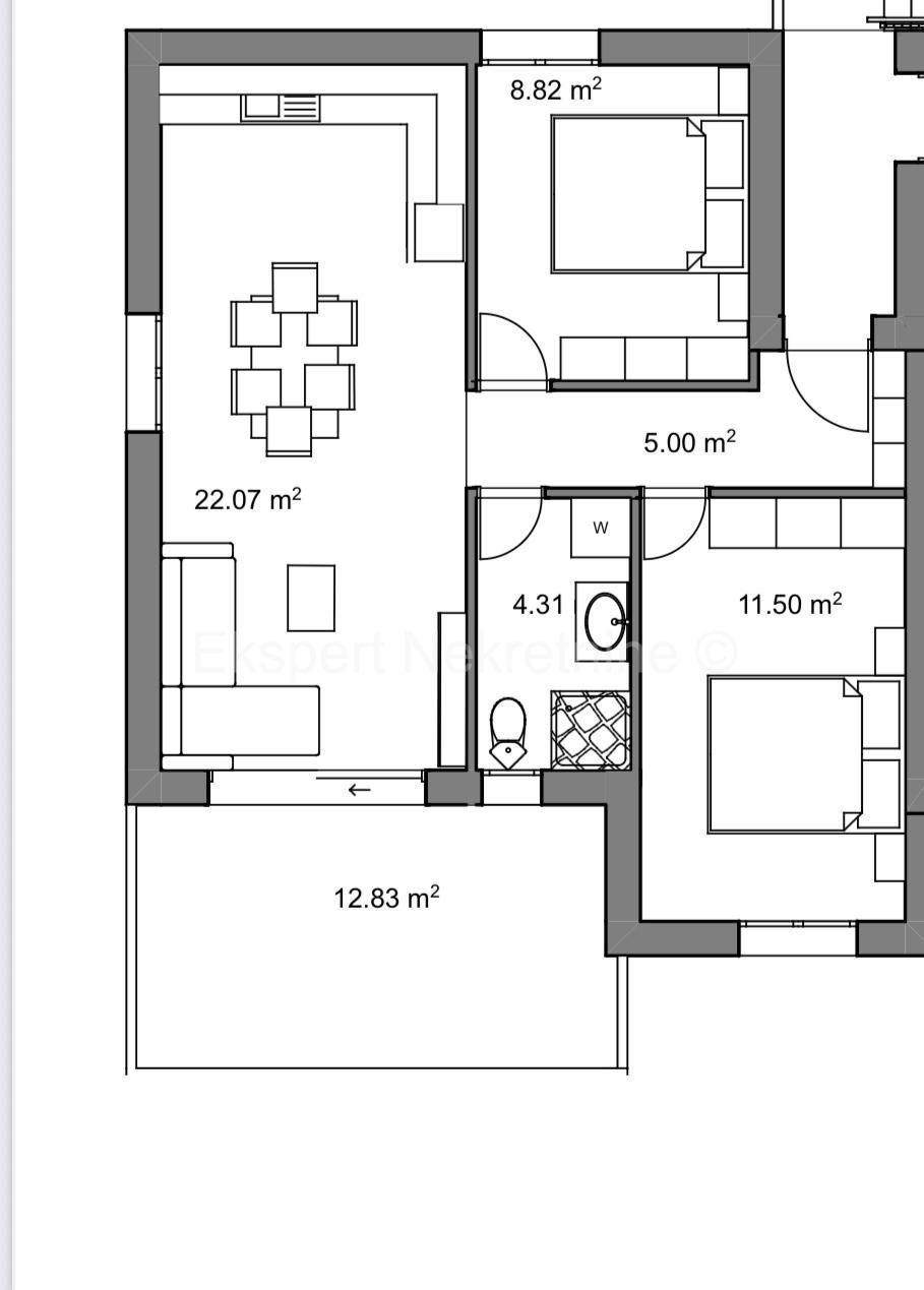 Trogir, 2-bedroom apartment 65 m2, new building, sea view