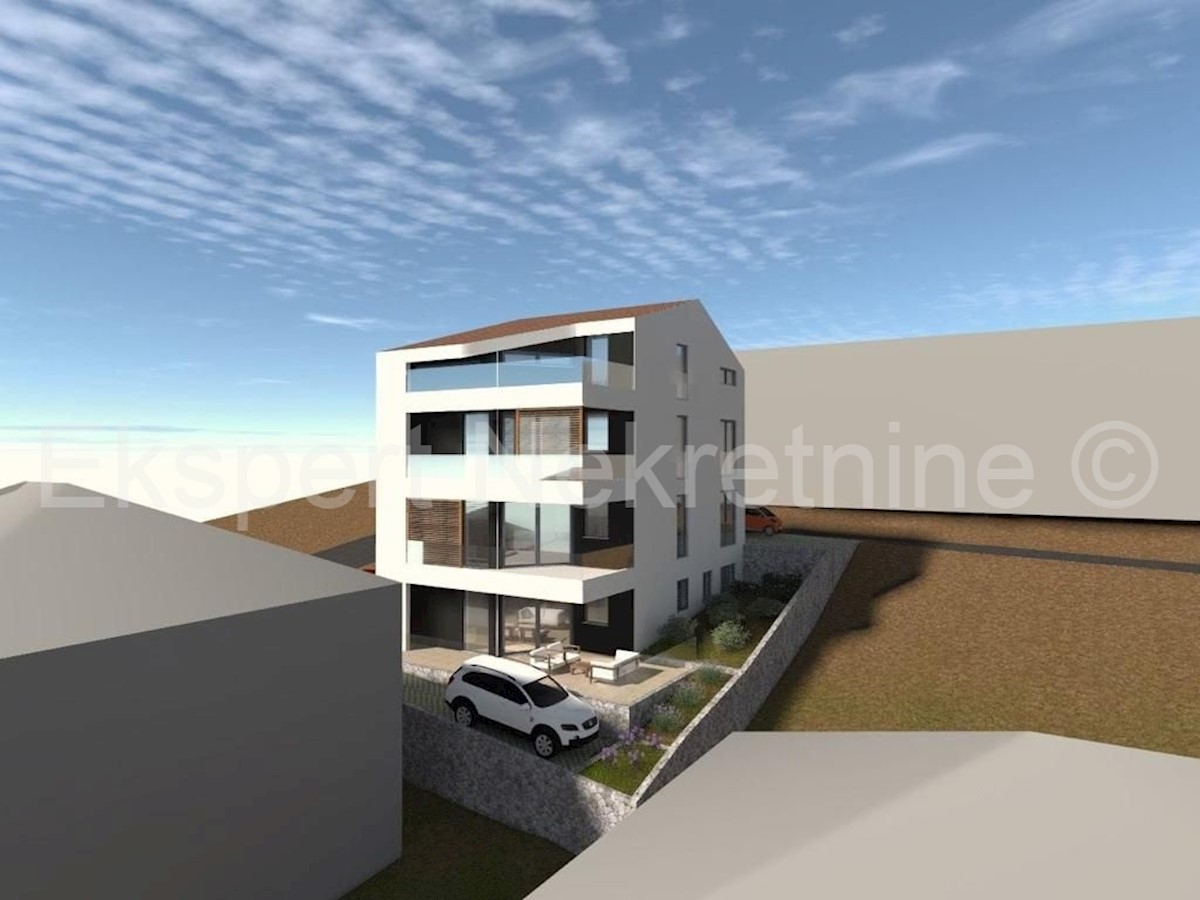 Trogir, Saldun, 3-room apartment 110 m2 + garden 50 m2, large terrace (34 m2), new construction