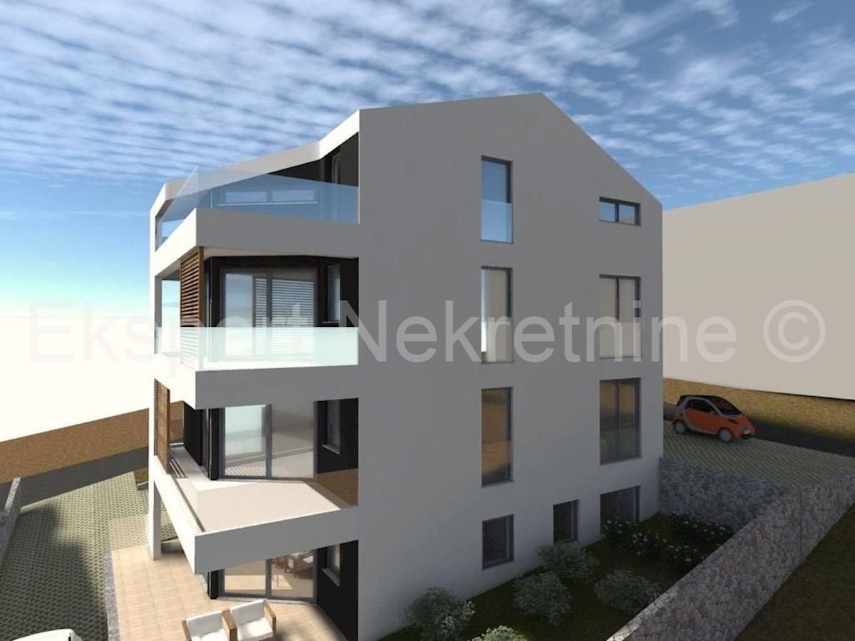 Trogir, Saldun, 3-room apartment 110 m2 + garden 50 m2, large terrace (34 m2), new construction