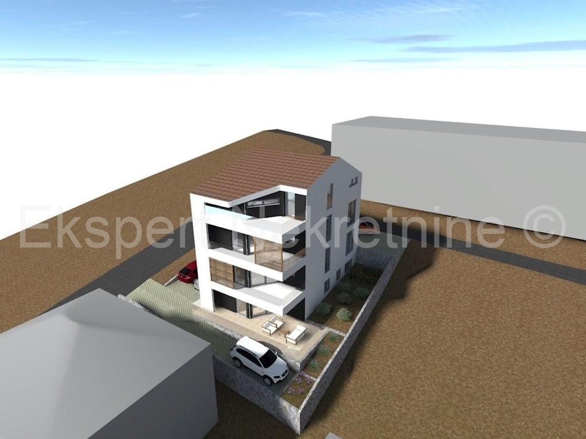 Trogir, Saldun, 3-room apartment 110 m2 + garden 50 m2, large terrace (34 m2), new construction