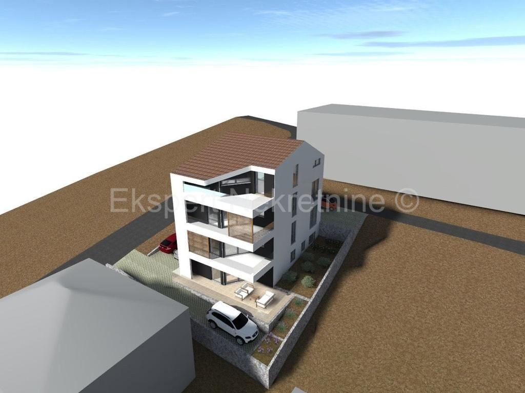 Trogir, Saldun, 3-room apartment 110 m2 + garden 50 m2, large terrace (34 m2), new construction