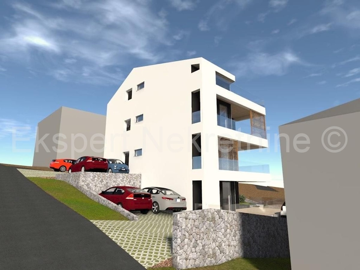 Trogir, Saldun, 3-room apartment 110 m2 + garden 50 m2, large terrace (34 m2), new construction