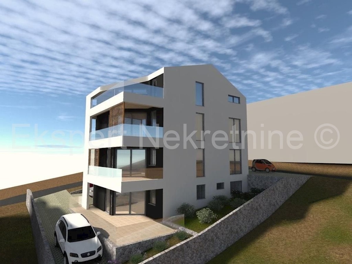 Trogir, Saldun, 3-room apartment 110 m2 + garden 50 m2, large terrace (34 m2), new construction