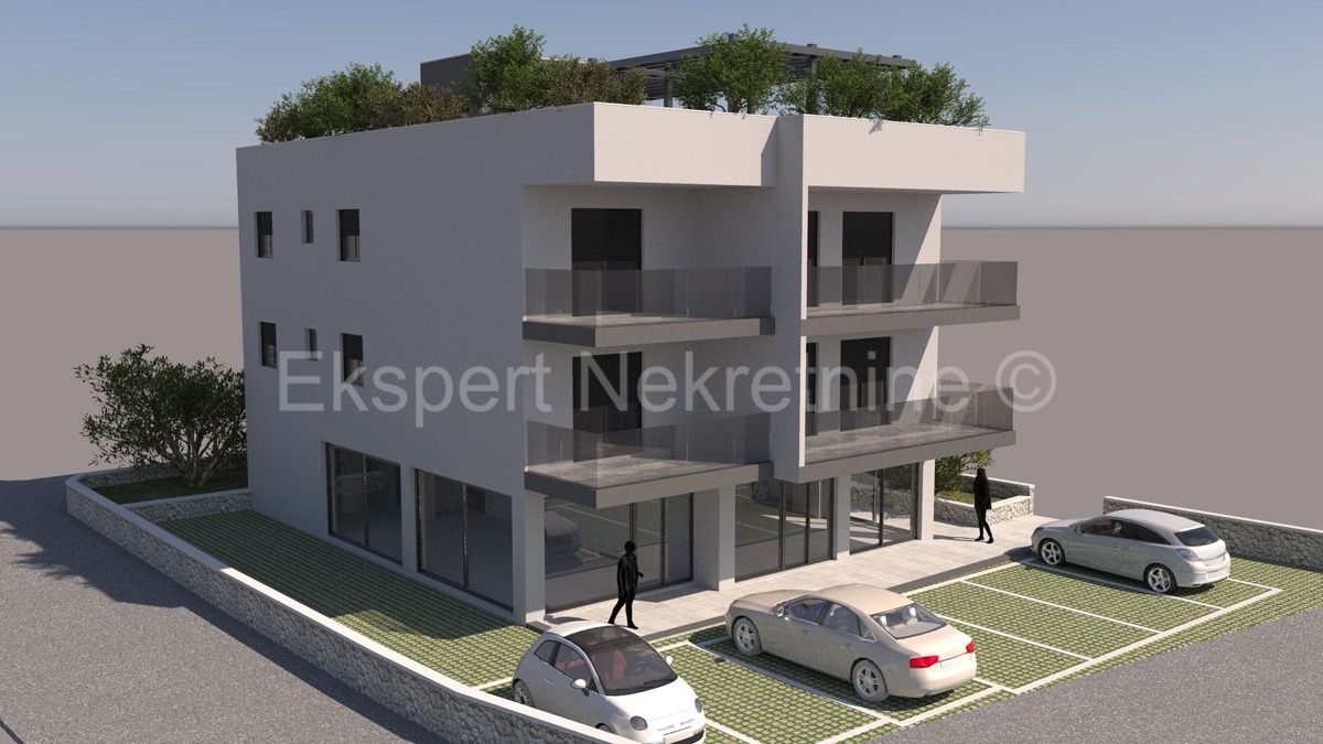 Čiovo,Okrug G., appartamento di 2 locali 64,6 m2 al primo piano di una nuova costruzione, esterno PM