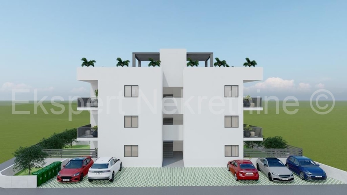 Čiovo, Okrug Gornji, appartamento con 1 camera da letto 45 m2 + terrazza sul tetto 46 m2, Novogr.