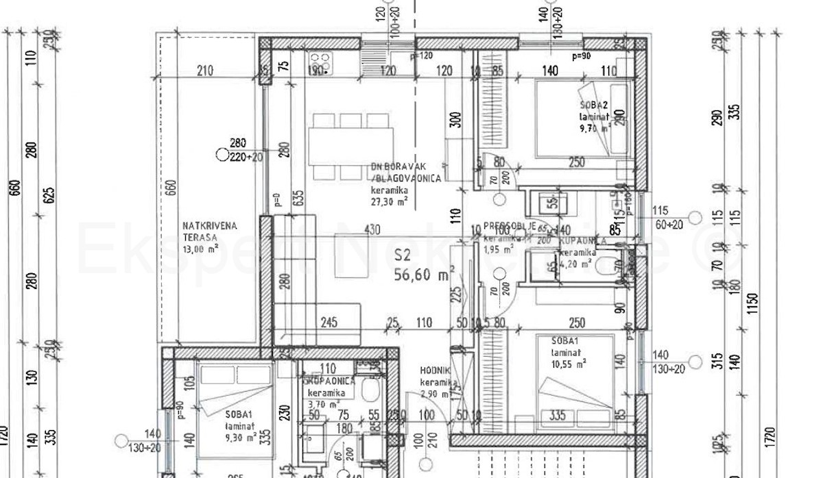 Trogir, appartamento di 2 locali 70 m2 + 70 m2 di giardino, di nuova costruzione, vicino al centro