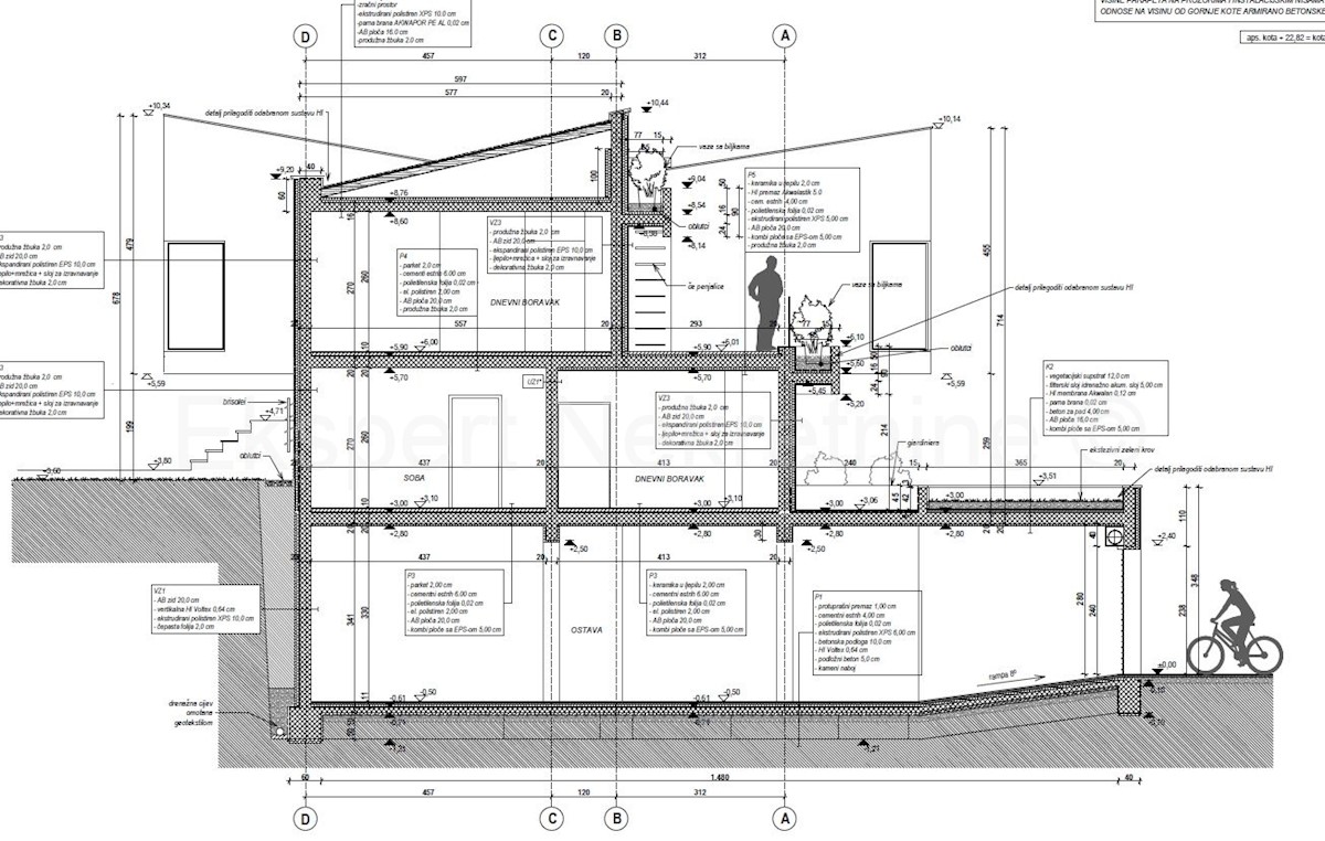 Marina, terreno edificabile 1261m2 con costruzione. con permesso, a 190 metri dal mare