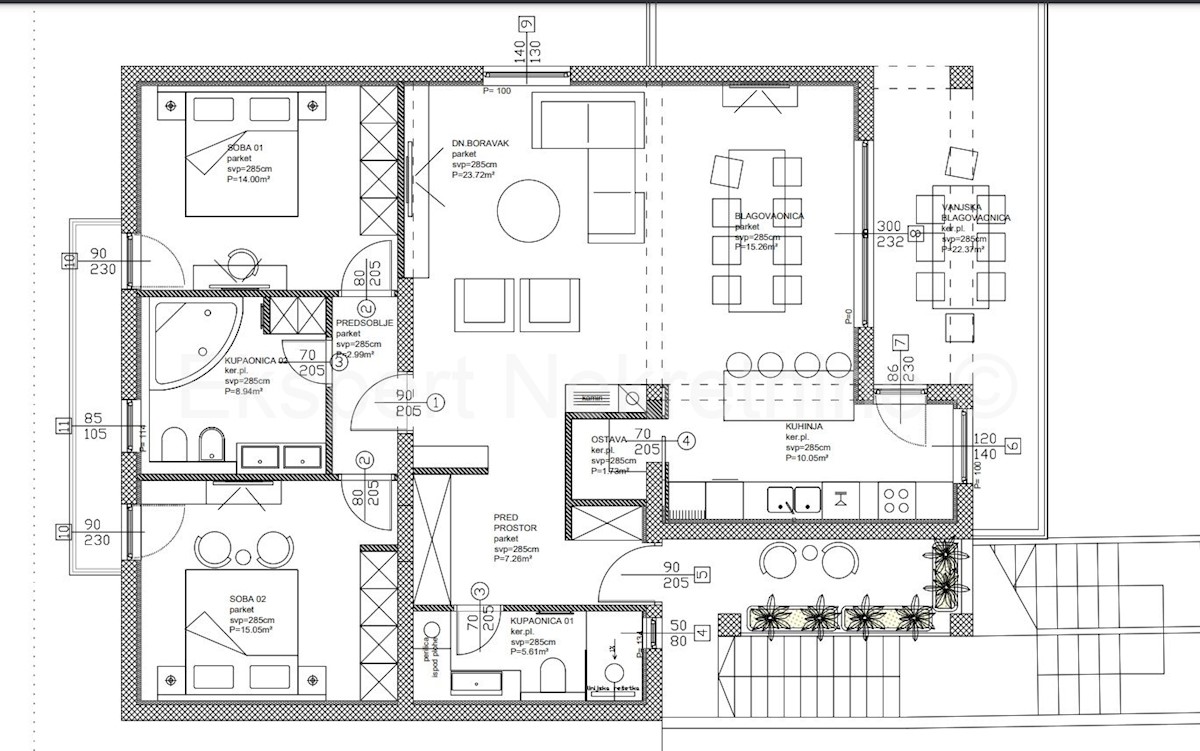 Podstrana, casa 340m2 con 3 unità abitative e garage, vista mare