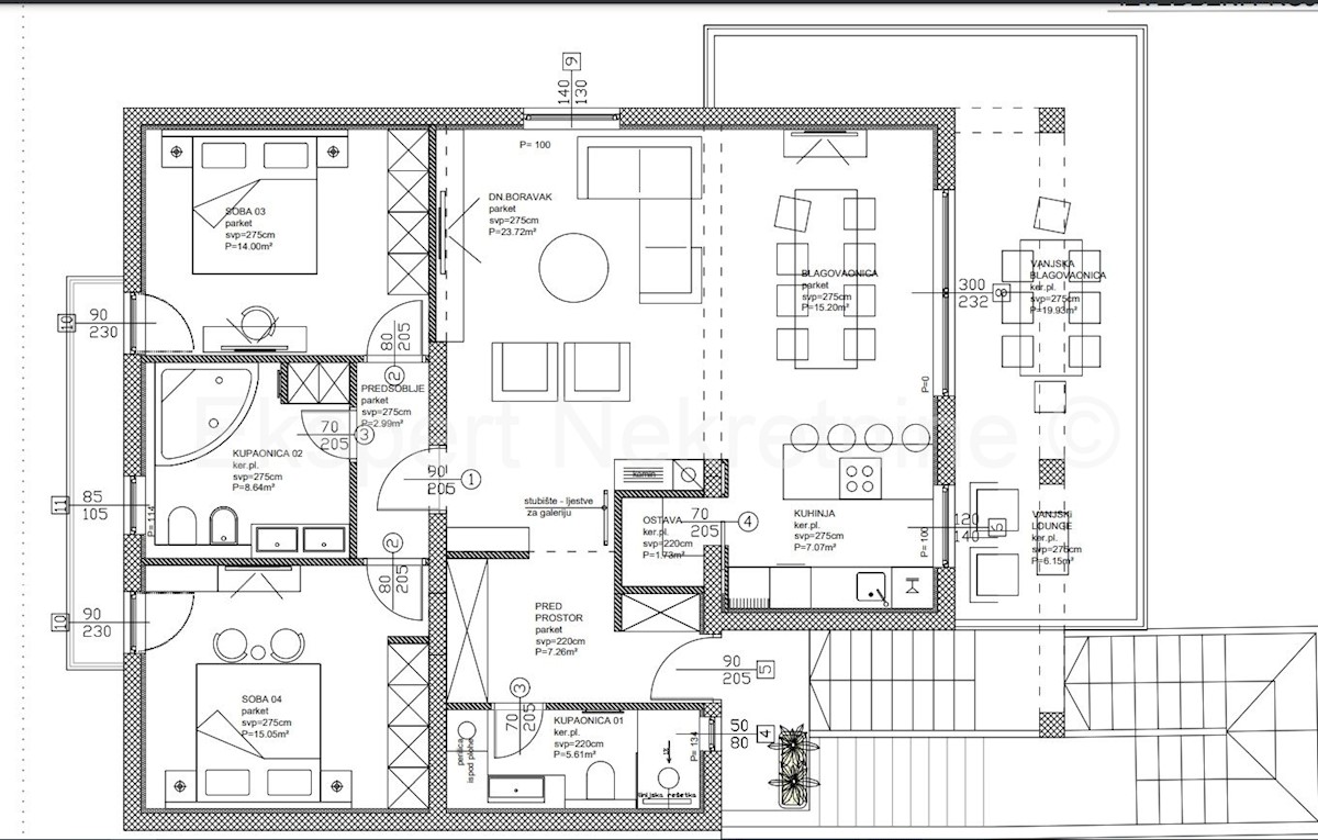 Podstrana, casa 340m2 con 3 unità abitative e garage, vista mare