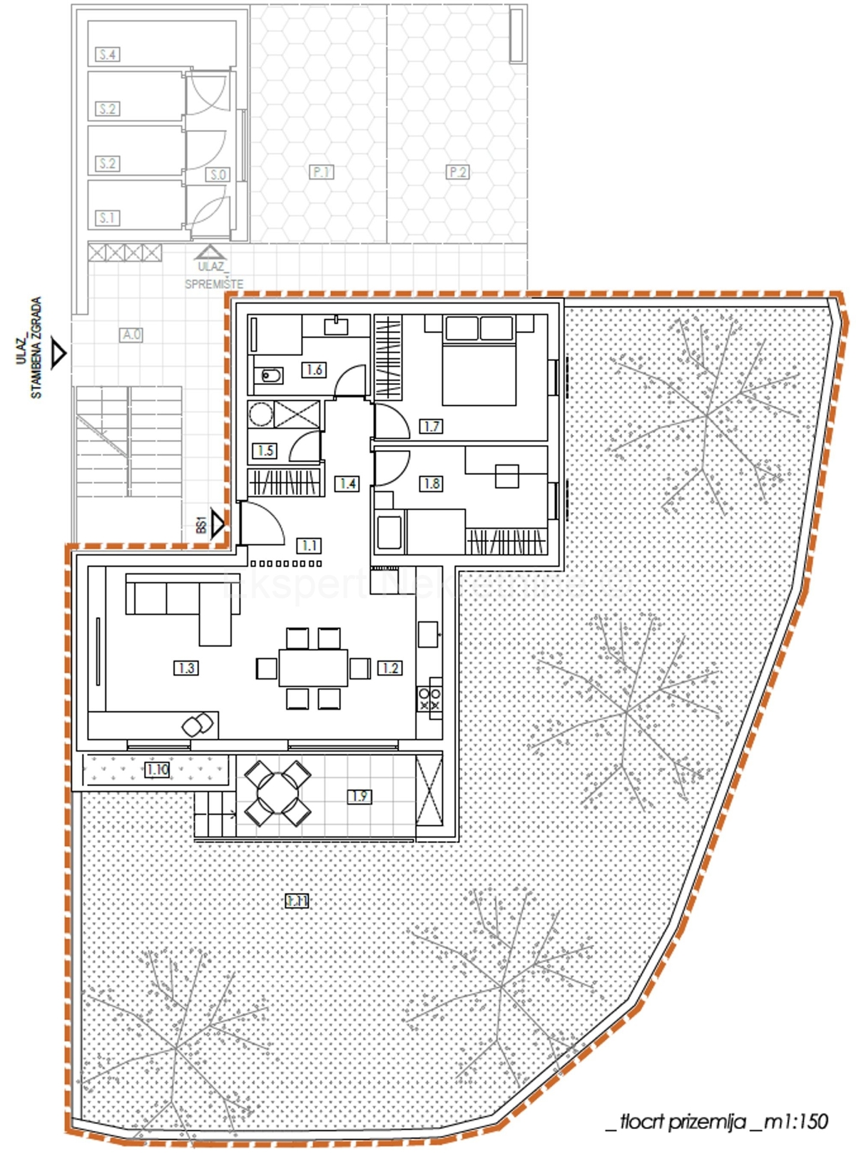 K. Kambelovac, trilocale 83 m2 con giardino, nuova costruzione, 400 m dal mare