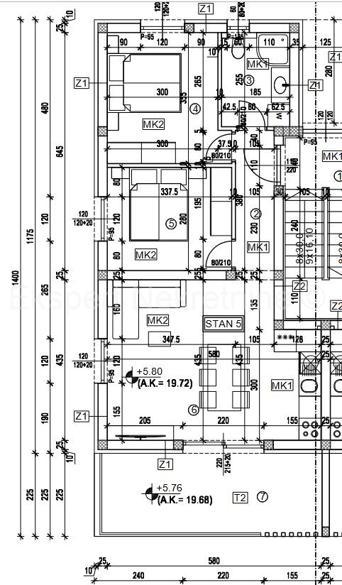 Seget D., appartamento di 2 locali 84 m2, ampia terrazza sul tetto, nuova costruzione, vista