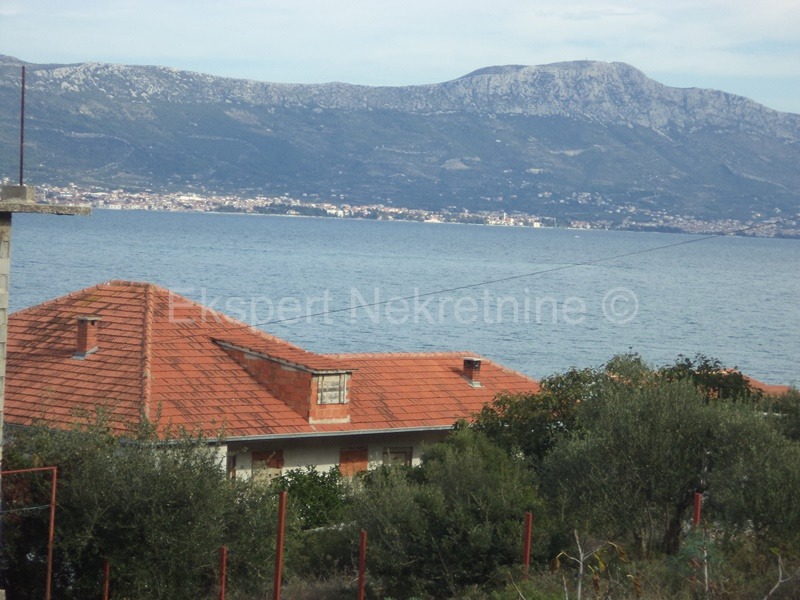 Ciovo, Arbanija, grad. terreno 485 m2, 100 m dal mare, vista